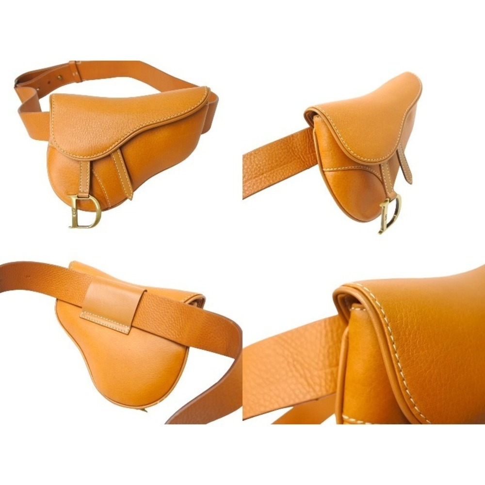Dior Bag Waist Calfskin Christian Belt Brown Saddle Pouch - Picture 3 of 8
